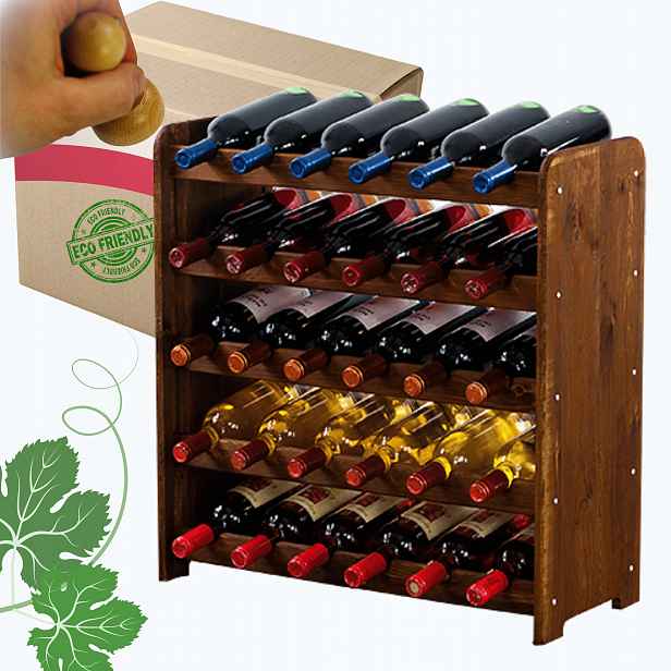 Stojan na víno, láhve, nápoje, regál na víno, láhve, skříňka na alkohol, 30 bot