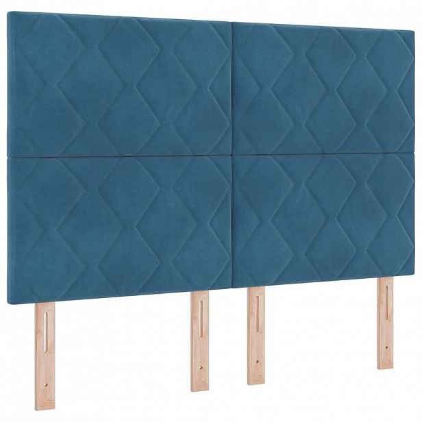 vidaXL Čelo postele Tmavě modrá 160 cm samet