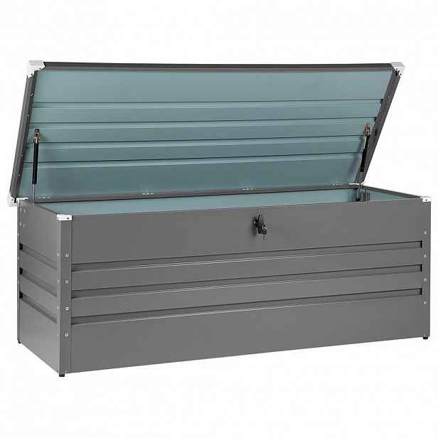 Beliani ÚLOŽNÝ BOX NA POLSTROVÁNÍ Ocel šedý 165/70 cm Cebrosa