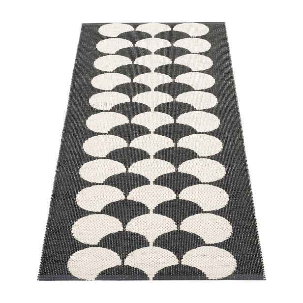 Černo-krémový vnitřní a venkovní běhoun 70x150 cm Poppy Black Vanilla – Pappelina