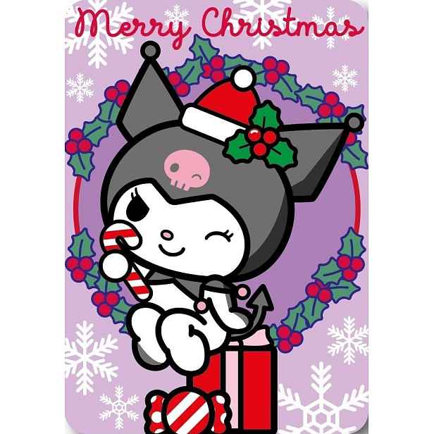 Faro Dětská fleecová deka Polar Merry Christmas Kuromi 100x140 cm fialová