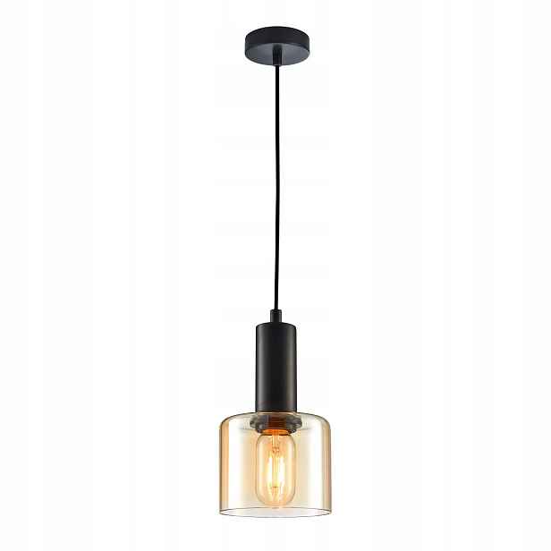 Santia Závěsná lampa Černá Moderní kulatá E27 40W IP20