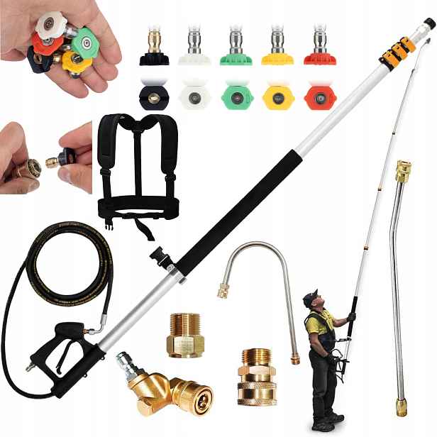 Teleskopický Nástavec Alu S Pásem Trysky 6.3 M 4000PSI Pro Karcher M22 M18 Hd
