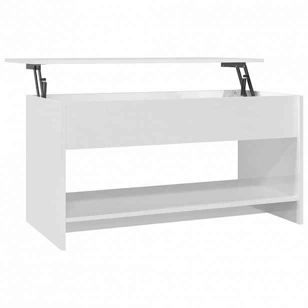 vidaXL Konferenční stolek lesklý bílý 102x50x52,5 cm kompozitní dřevo