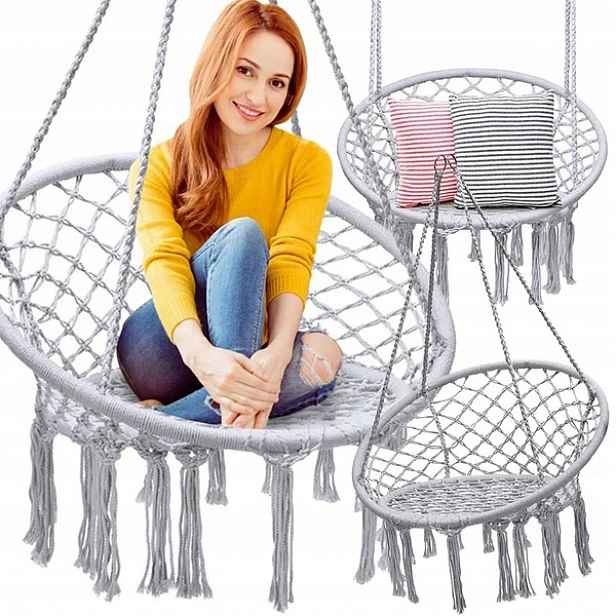 Zahradní houpačka čapí hnízdo závěsné křeslo boho 80cm