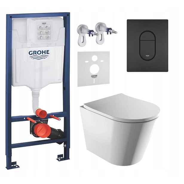 Podomítkový Wc set Grohe s miskou Omnires a tlačítkem černý mat Fresh
