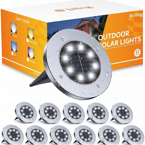 Solární Zahradní Lampy Led Disky Zapichovací Nájezdové Zemní Lampy Disk x12