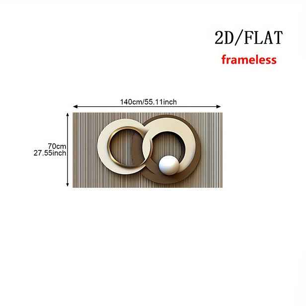 TEMU 2D Plochý, 2D Plochý 1ks Bezrámový Moderní Velký Nástěnný Obraz na Plátně - Minimalistický Abstraktní Geometrický Design Plakát Dekorativní ,