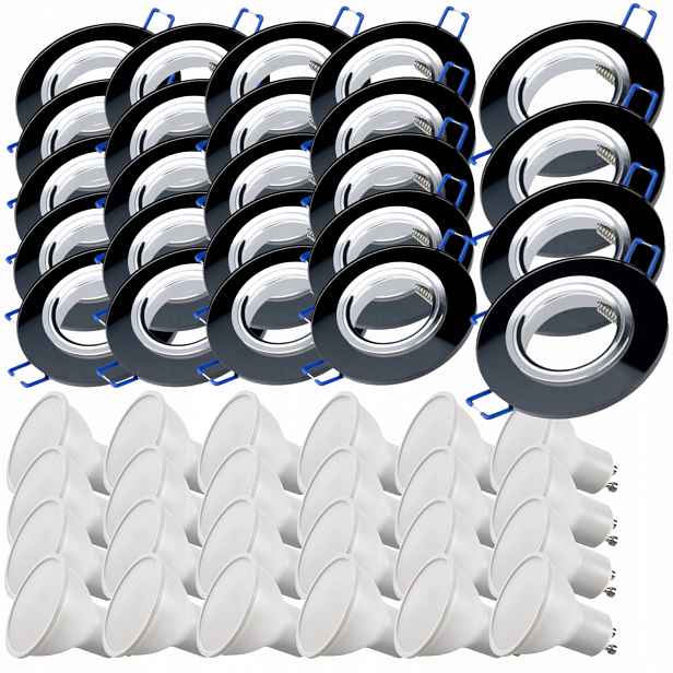 24 x Skleněná Stropní Lampa Zapuštěná Do Stropu Křišťál 10W Led Žárovky