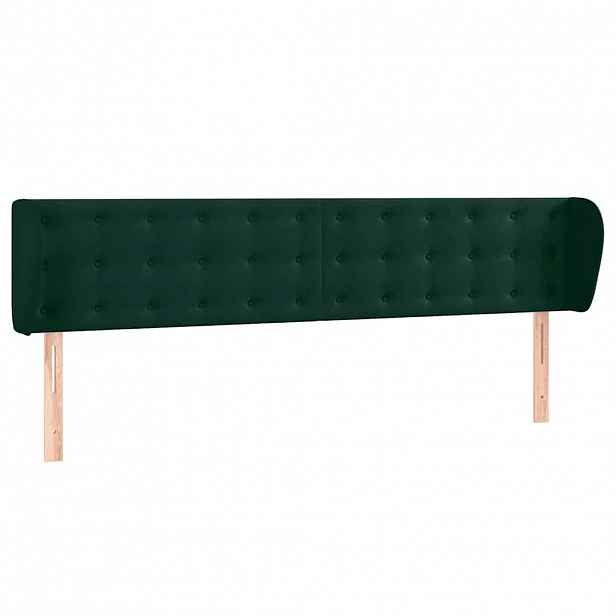 vidaXL Čelo postele typu ušák tmavě zelené 183x23x78/88 cm samet
