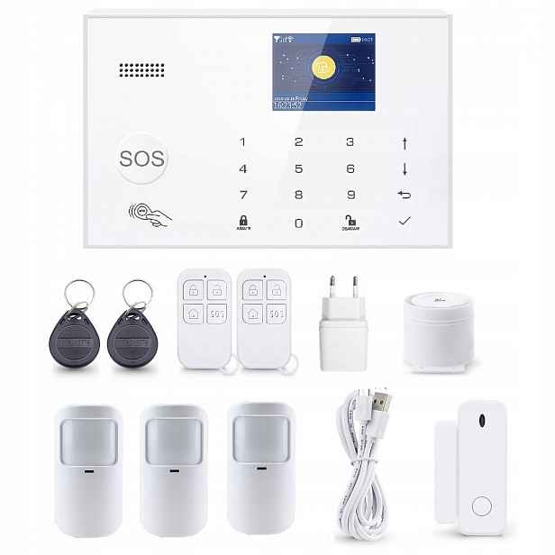Alarmový Systém LCD 2.4' Gsm WiFi Tuya Smart Pl 3xPIR