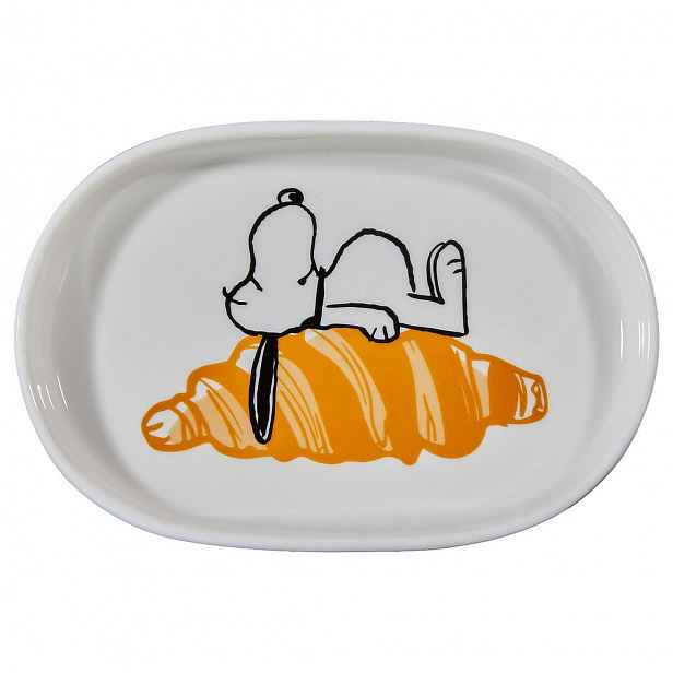 Butlers PEANUTS Talířek na šperky oválný Snoopy a croissant 15 x 10 cm