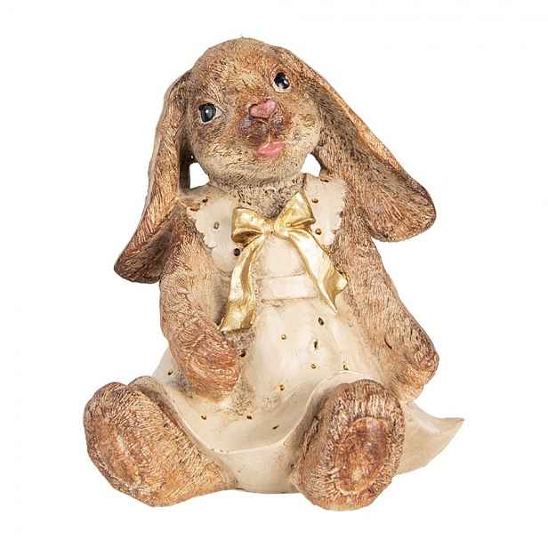 Dekorace králíček v šatičkách a mašlí - 16*14*18 cm Clayre & Eef