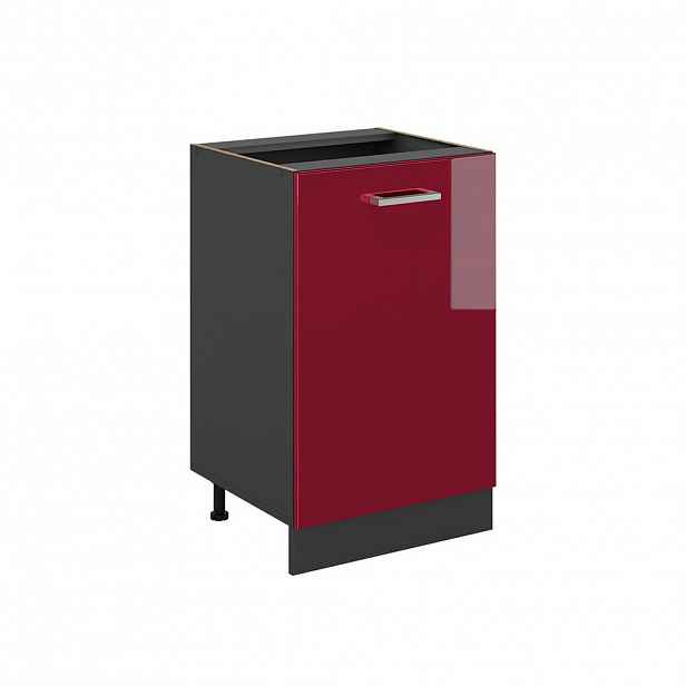 Vicco SPODNÍ SKŘÍŇKA KUCHYŇSKÉ LINKY R-Line, Červená vysoký lesk/Antracit, 50 cm bez pracovní desky