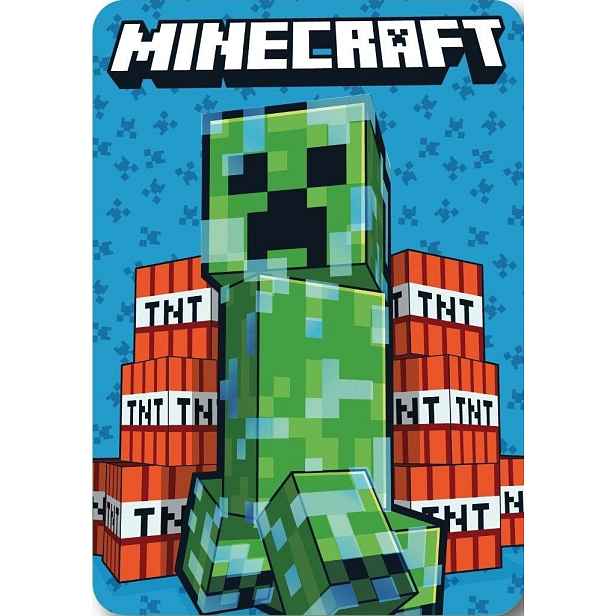 Faro Dětská fleecová deka Polar Minecraft 100x140 cm modrá