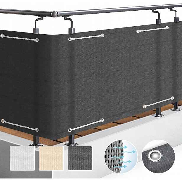 Paraván na balkon a terasu Sol Royal 90x500 cm s ochranou proti Uv záření a větru