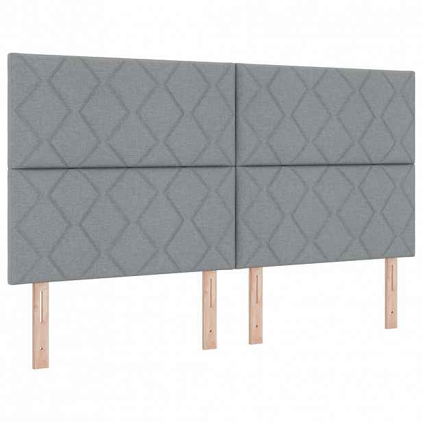 vidaXL Čelo postele Světle šedá 180 cm textil