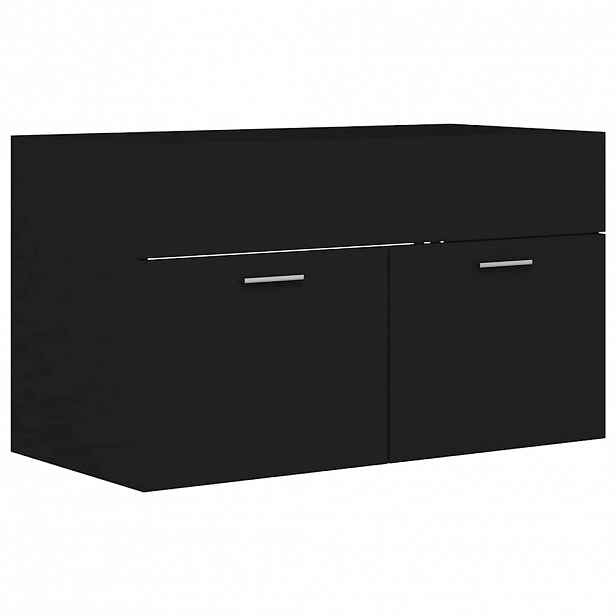 vidaXL Skříňka pod umyvadlo černá 80x38,5x46 cm kompozitní dřevo