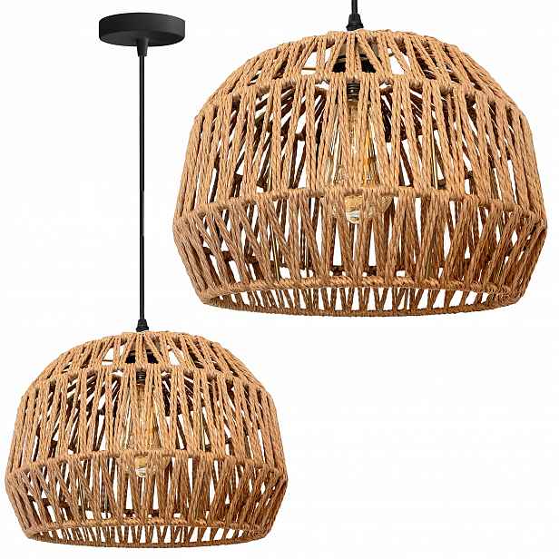 Závěsná Lampa Boho Přírodní Béžová Jutový Provázek Do Obývacího Pokoje Ložnice
