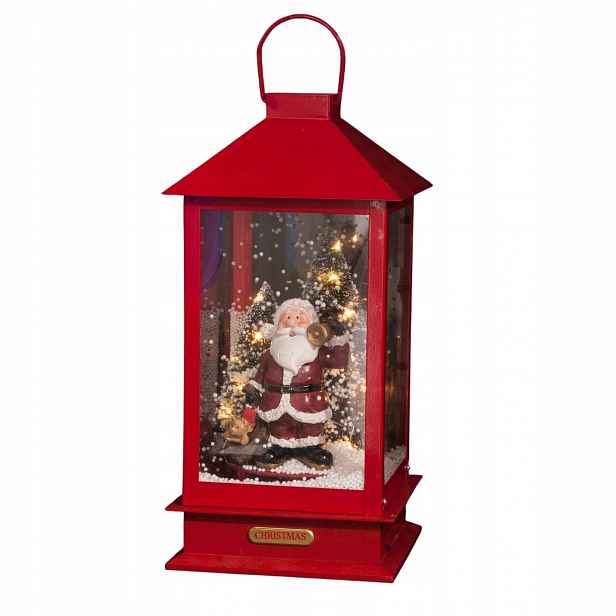 Lampion S Mikulášem Plast Led Podsvícení 19X19X38 CM