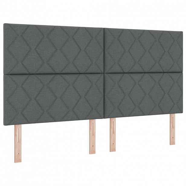 vidaXL Čelo postele Tmavě šedá 180 cm textil