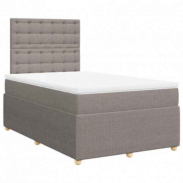 vidaXL Box spring postel s matrací taupe 120x190 cm textil