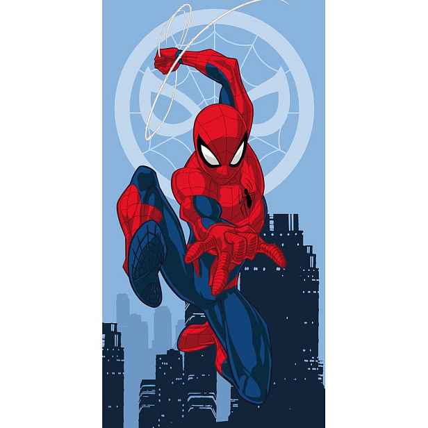 Červeno-modrá bavlněná dětská osuška 70x140 cm Spider-man "Jump" – Jerry Fabrics