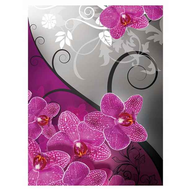 Vliesová fototapeta Růže Orchideje na šedém pozadí, květy 206x275 lepidlo