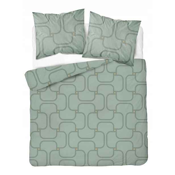 Povlečení 160x200 zelené s geometrickým vzorem Home Satin