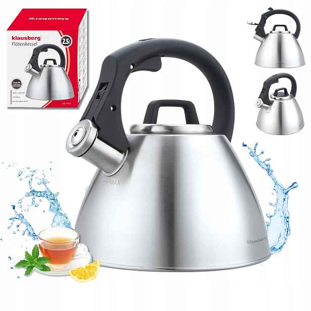 Konvice s píšťalkou Klausberg KB-7951 2.5L nerezová ocel indukce Plyn