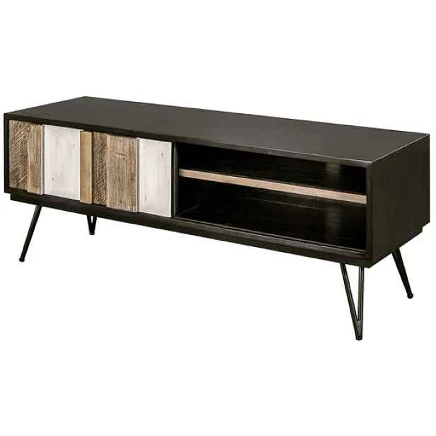 LivinHill TV stolek Adesso 150 cm z masivu černý/hnědý