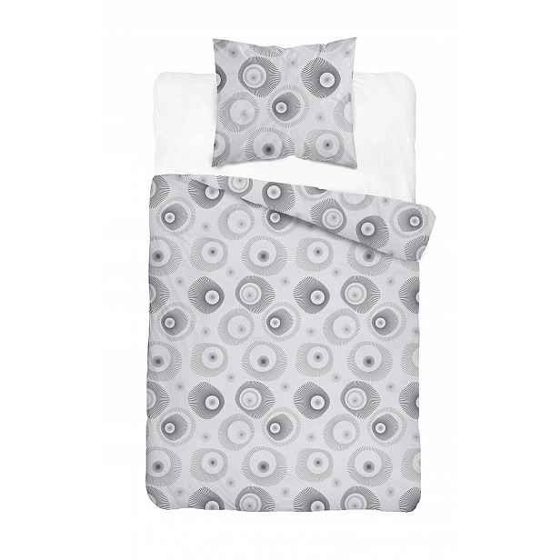 Povlečení 140x200 šedé s geometrickým vzorem Home Satin