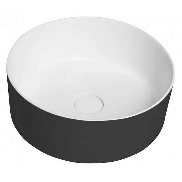 Sapho Thin - Umyvadlo na desku, průměr 38 cm, bez přepadu, bez otvoru pro baterii, matná bílá/carina WN548-41