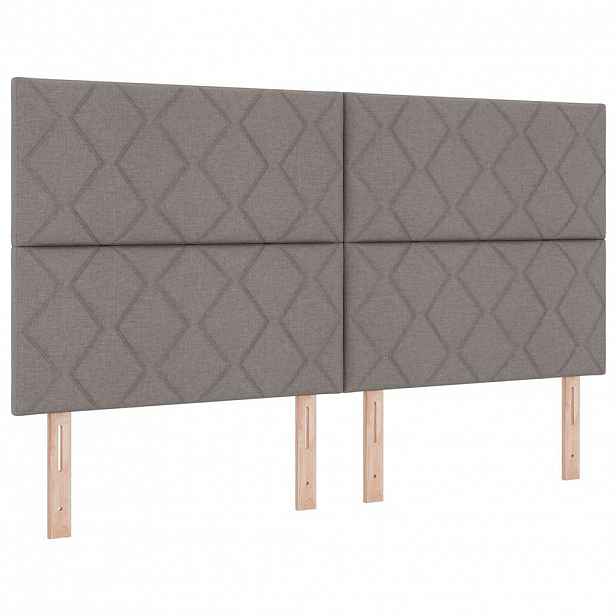 vidaXL Čelo postele Taupe textil