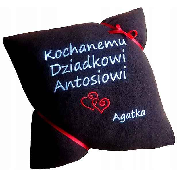 Dárek Den Babičky A Dědečka pro prarodiče polštář s věnováním a výšivkou nápis