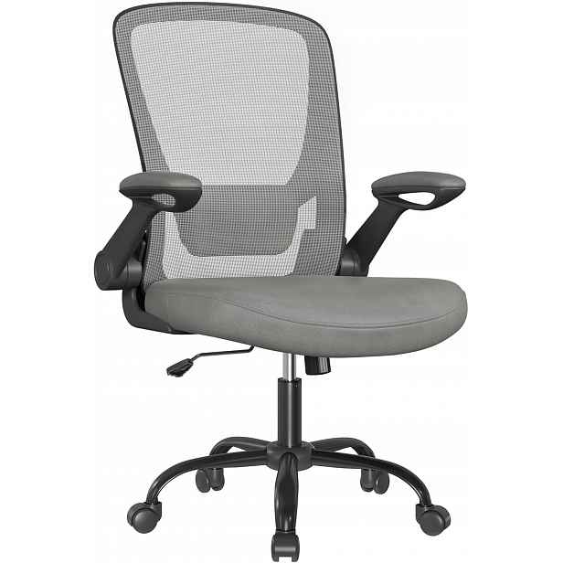 Ergonomické kancelářské křeslo se skládacími područkami a síťovaným čalouněním