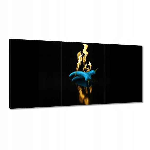 Obrazy 180x90 Modrá paprika v ohni