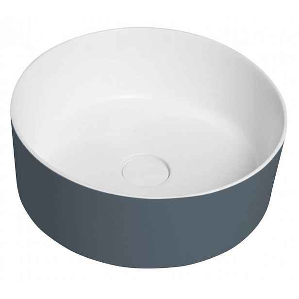 Sapho Thin - Umyvadlo na desku, průměr 38 cm, bez přepadu, bez otvoru pro baterii, matná bílá/siena WN548-42