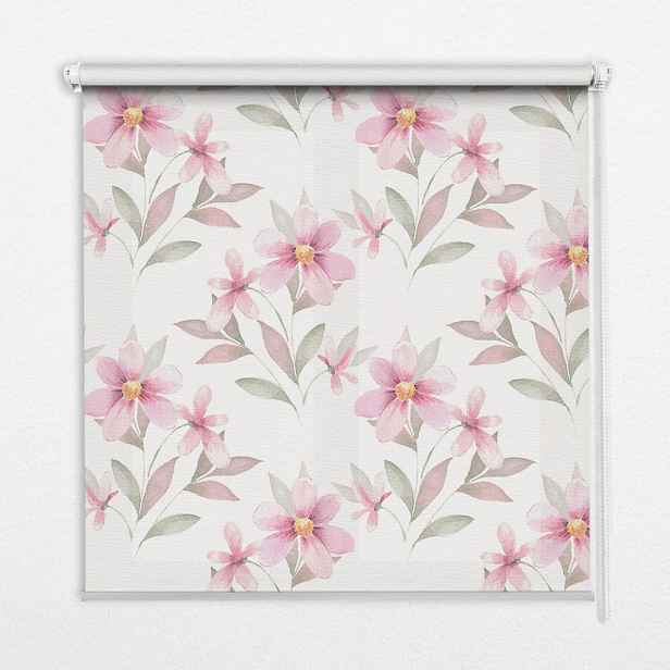 TULUP VNITŘNÍ roleta - okenní roleta - roleta - 80x140 cm - Růžové květy