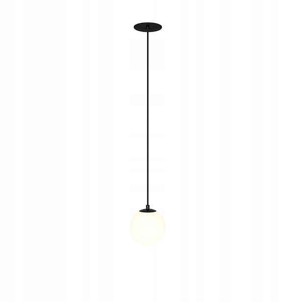Závěsná Led lampa černá skleněná bílá koule teplé světlo 10 cm Maytoni