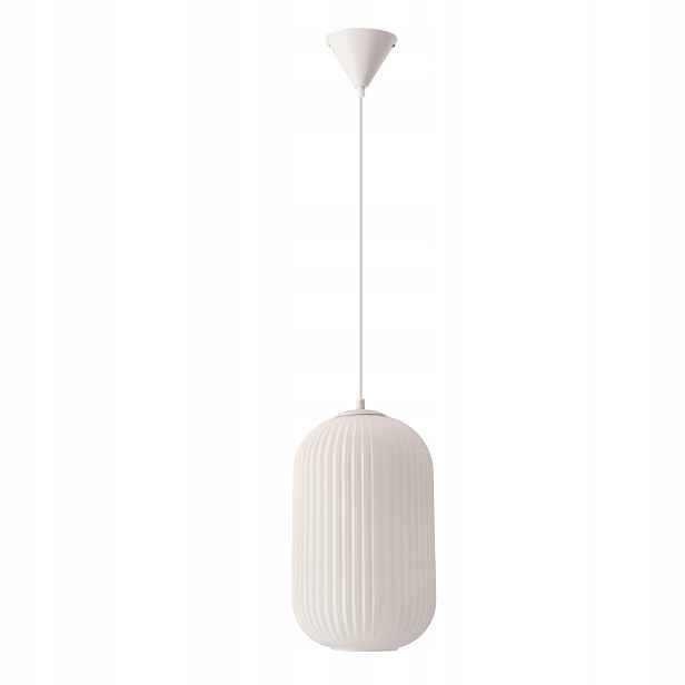 Elegantní závěsná lampa Cresto celá bílá 40W E27 skleněná matná mléčná