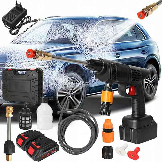 Výkonná Bezdrátová Akumulátorová Tlaková Myčka 1500W 2AKU