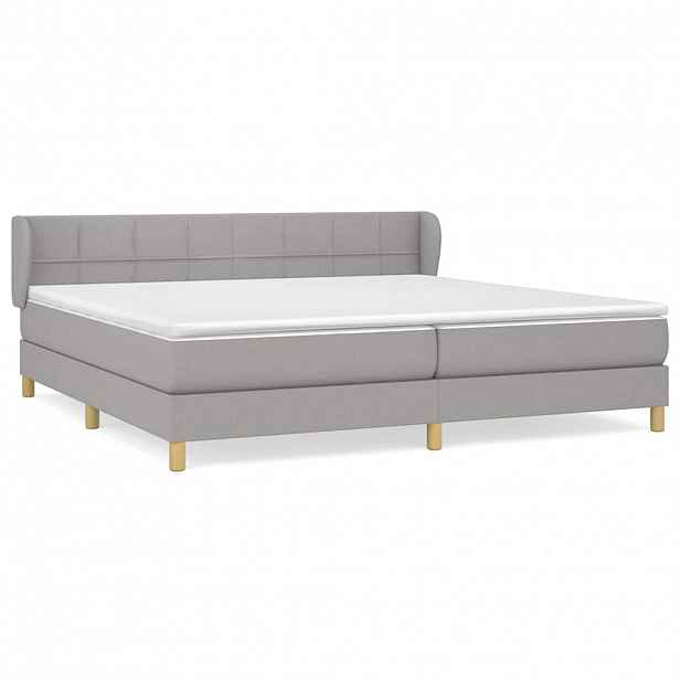 vidaXL Box spring postel s matrací světle šedá 200 x 200 cm textil