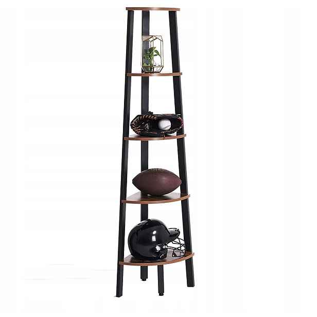 Industriální rohový regál s policí 159 cm, stojící