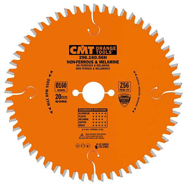 Kotoučová pila 160x20 Mm 56Z pro hliník a laminát Cmt 29616056H