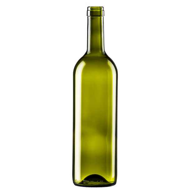 Skleněná lahev Bordeaux70 BM 17,5 olivová 750 ml - zátka