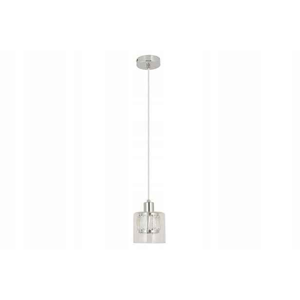 Dekorativní závěsná lampa glamour chrom skleněné stínítko nad stůl Reality