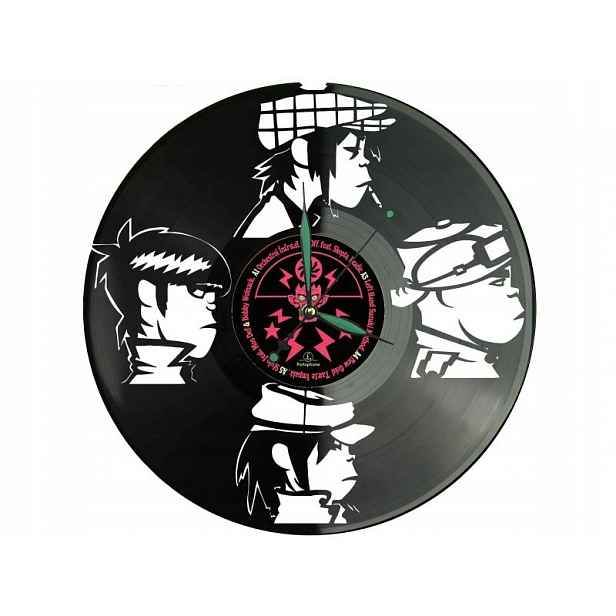 Gorillaz Vinyl Nástěnné hodiny Vinylová deska Unikátní dekorace pro fanoušky Mu