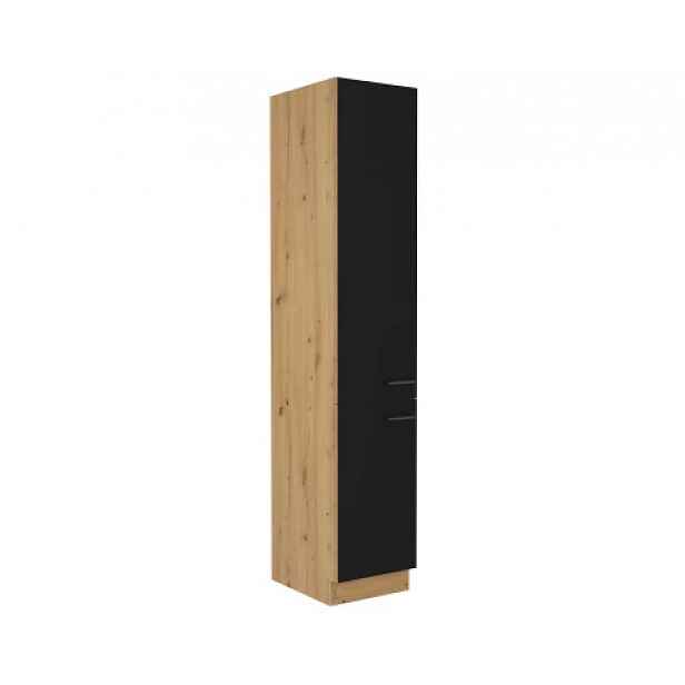 Vysoká kuchyňská skříň Modena, 40 cm, dub artisan/černá