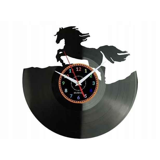 Kůň Dárek Originální dekorace do domu Hodiny z vinylové desky